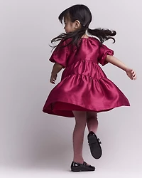 Toddler Girl Puff Sleeve Short-Sleeve Dress - Pink