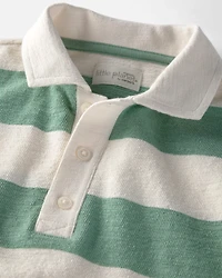 Toddler Boy Striped Collared Shirt Made with Organic Cotton