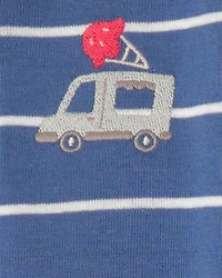 Toddler 2-Pack Ice Cream Truck 100% Cotton Snug Fit 1-Piece pyjama - Blue/Ivory