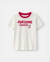 Toddler 'Awesome Sauce' Graphic Tee - Ivory