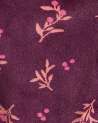 Baby Girl 2-Piece Floral DreamPlush Long-Sleeve Snug Fit Sleeper- Maroon