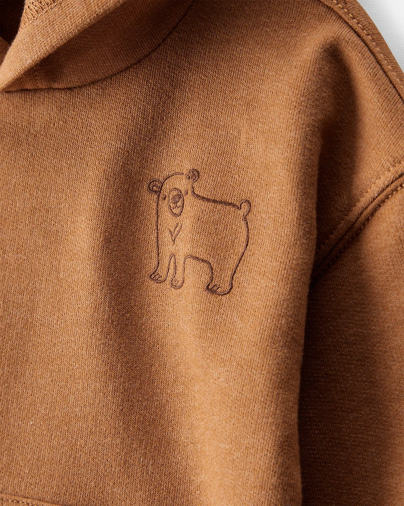 Baby Boy DayDream Fleece Bear Print Long-Sleeve Tee & Pant Set - Brown