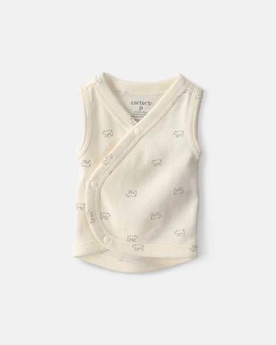 Baby Bear Side-Snap Tank - Cream