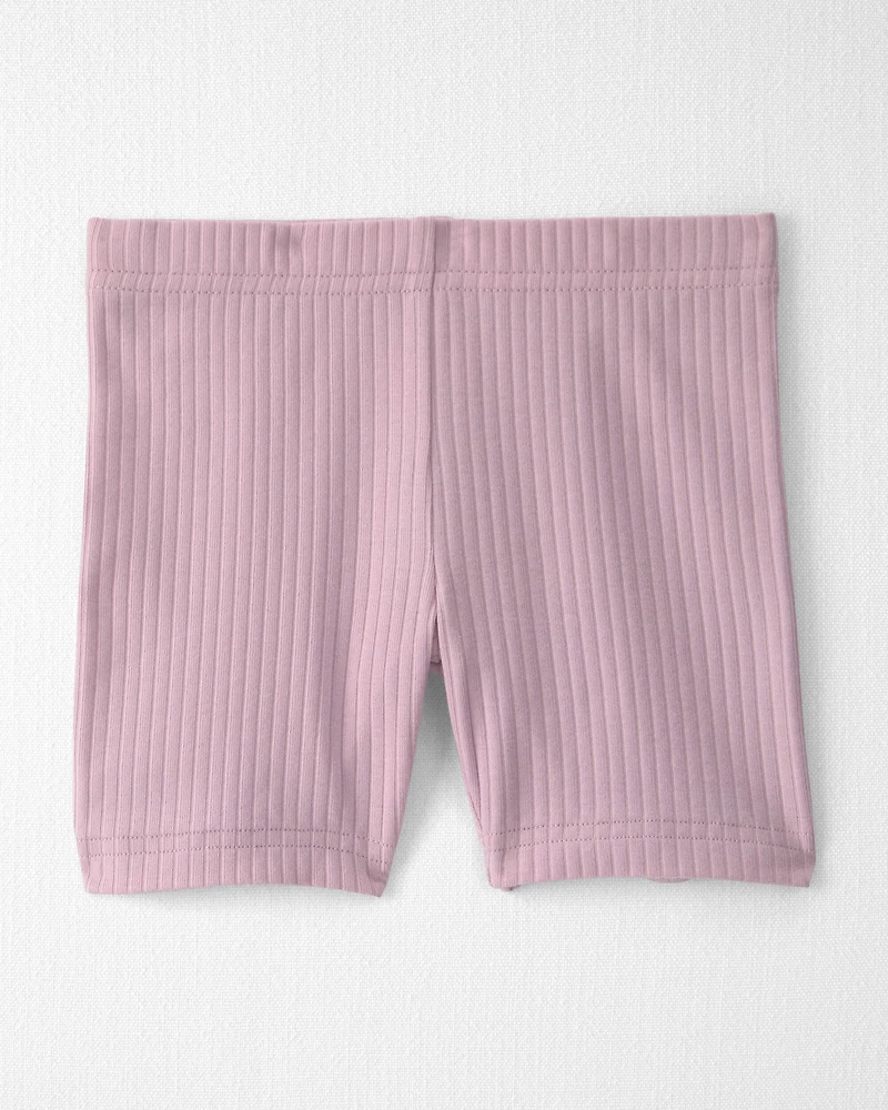 Toddler Girl 2-Pack Organic Cotton Ribbed Pedal Shorts