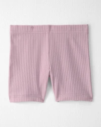 Toddler Girl 2-Pack Organic Cotton Ribbed Pedal Shorts