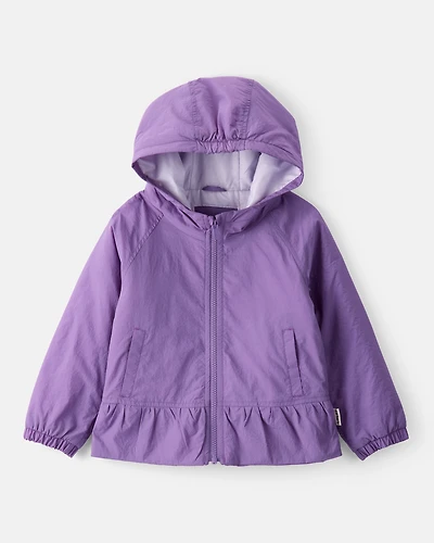 Toddler Girl Midweight Peplum Jacket - Purple