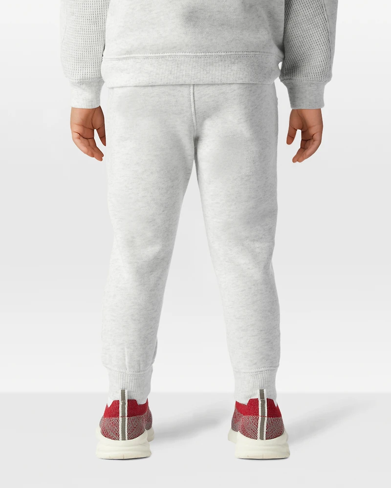 Toddler Boy Solid Fleece Cotton Jogger - Grey