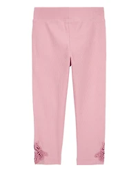 Toddler Lace Detail Ribbed Leggings