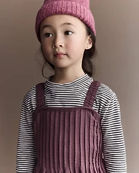 Toddler Girl Pleated Overalls - Mauve