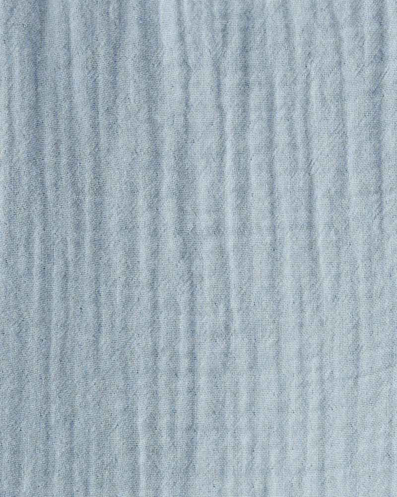 Toddler Organic Cotton Gauze Dress Blue