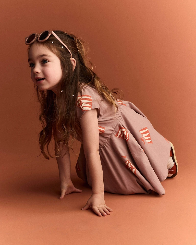 Toddler Girl Avenue Twirl™ Dress Big Top Print - Mauve