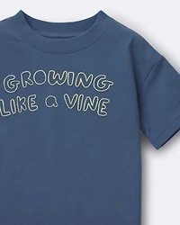 Toddler 'Growing Like a Vine' Relaxed Graphic Tee - Slate Blue