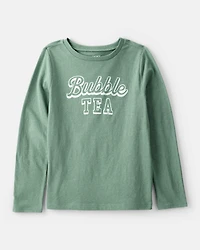 Girls Bubble Tea Long-Sleeve Graphic Tee - Green
