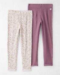 Toddler 2-Pack Organic Cotton Rib Leggings