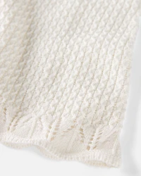 Kid 2-Piece Organic Cotton Crotchet Knit Set-Cream