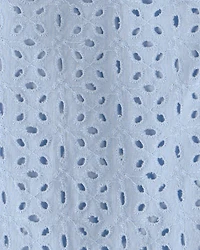 Toddler Girl 2-Piece Organic Cotton Top & Short Set Blue Eyelet