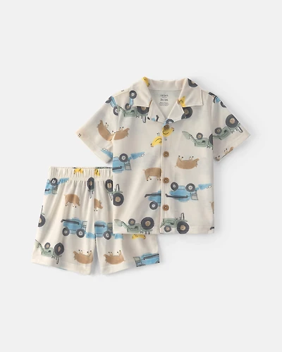 Toddler Boy 2-Piece Farm Short-Sleeve Pyjama Set
