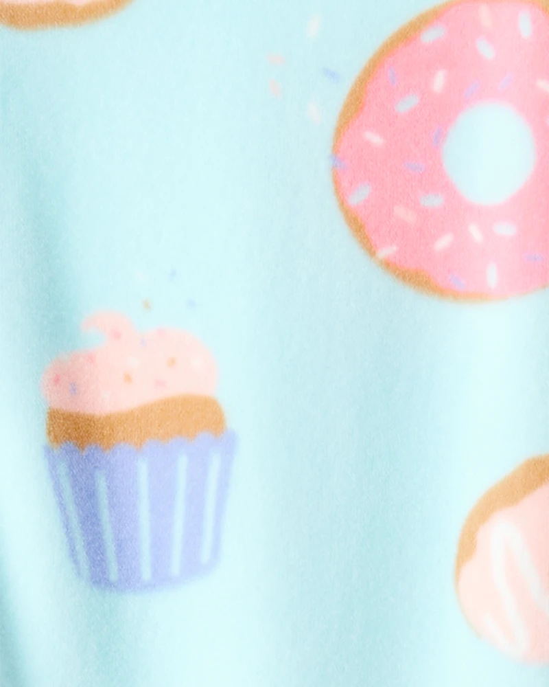 Baby Girl Donuts DreamPlush Long-Sleeve Snug Fit 1-Piece pyjamas - Blue