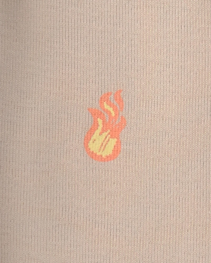 Boys Hot Sauce 100% Cotton Snug Fit 4-Piece Pajama Set - Tan/Green