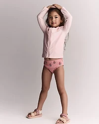 Toddler Full-Zip Long-Sleeve Rashguard - Blush