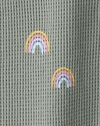Baby Waffle Knit Sleep & Play Pyjamas Magical Rainbow Print Made with Organic Cotton