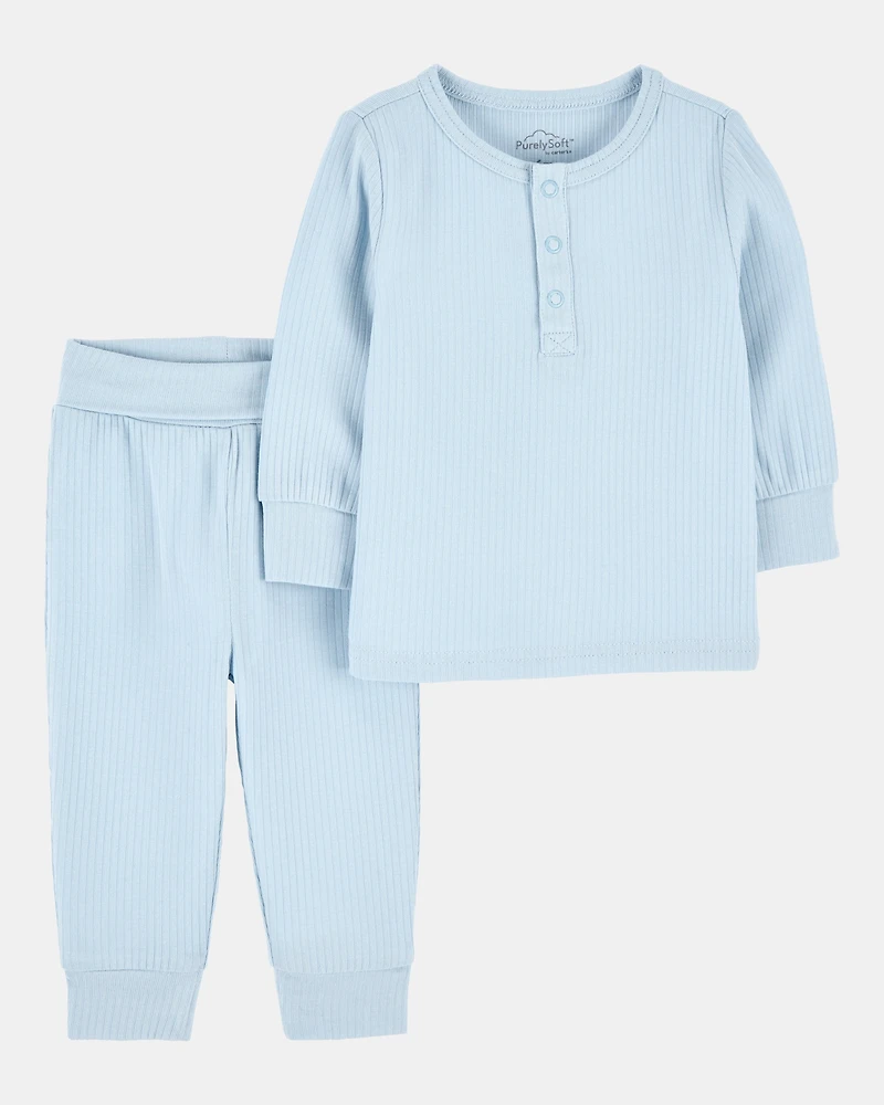 Baby Boy 2-Piece PurelySoft Outfit Set - Blue