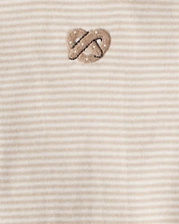 Baby 4-Pack Snack Time Long-Sleeve Multipack Bodysuits - Blue/White/Brown