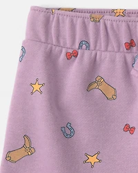 Toddler Girl 2-Piece Pixar© Toy Story French Terry Short-Sleeve Top & Short Set - Purple/Cream