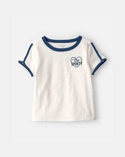 Girls 'Club Sporty' Active Top - White