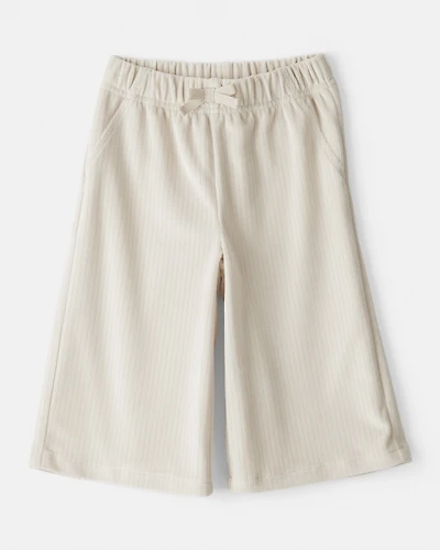 Baby Girl Ribbed Flare Pants - Tan