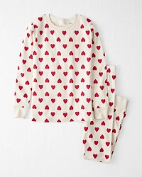 Kid Organic Cotton Pyjamas Forever Hearts Print