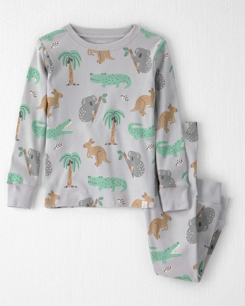 Toddler 2-Piece Organic Cotton Pyjama Aussie Friends Print