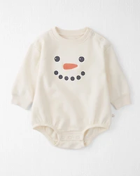 Baby Fleece Long-Sleeve Graphic Bodysuit - White