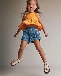 Toddler Girl Ruched Shorts Chambray