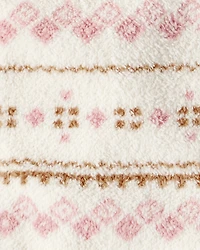 Baby Girl 3-Piece Fair Isle Sherpa Vest Outfit Set - Pink