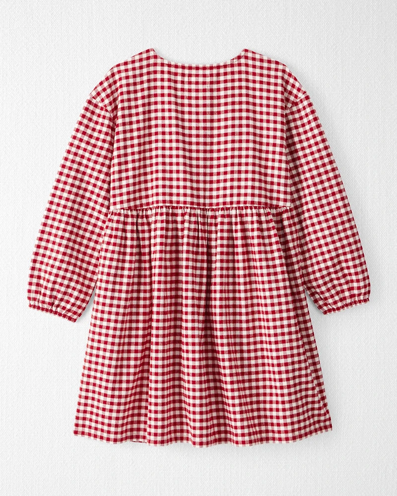 Girls Organic Cotton Flannel Dress