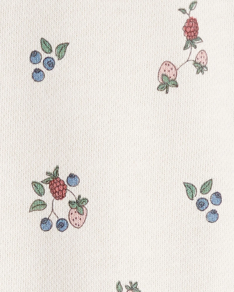 Girls Organic Cotton French Terry Sweatshirt Berry Blossom Print