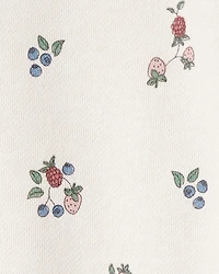Girls Organic Cotton French Terry Sweatshirt Berry Blossom Print