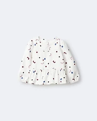 Toddler Girl Peplum Long-Sleeve Top with Shapes - Ivory