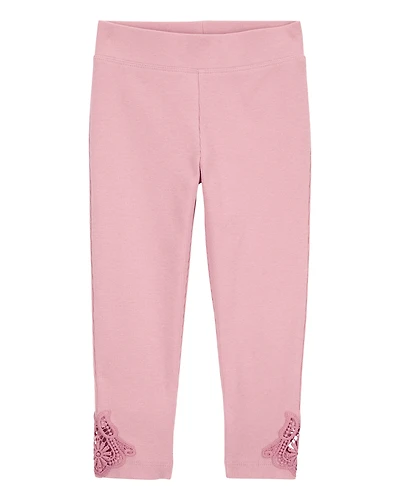 Baby Lace Detail Ribbed Leggings