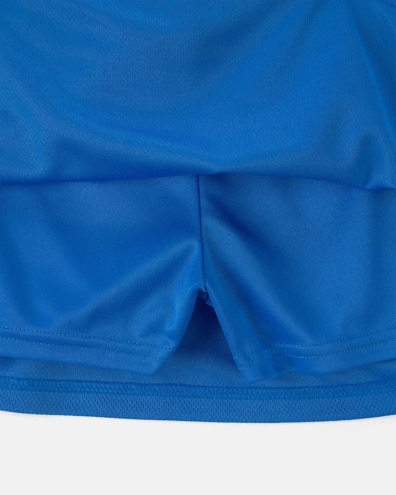 Girls Umbro Brazil Active Skort - Blue/Yellow/Green