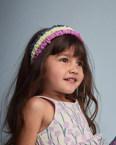 Toddler Girl 3-Pack Headbands - Dark Grey/Yellow/Purple