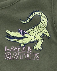 Toddler Alligator Graphic Tank - Green