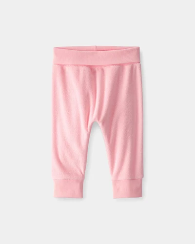 Baby Girl Terry Pants - Pink