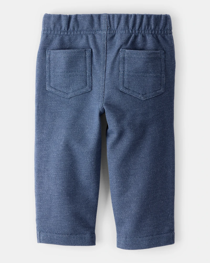 Baby Boy 100% Cotton Pull-On Pants - Blue