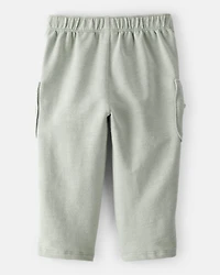 Baby Girl Bow Pocket French Terry Pants - Green