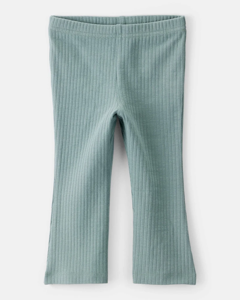 Baby Girl Cotton Flare Active Pants - Green