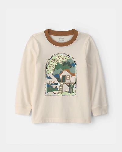 Toddler Boy 'Get Outside' Long-Sleeve Graphic Tee - Ivory
