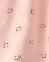 Baby Girl 2-Piece Sheep Long-Sleeve Dress Set - Pink/Cream