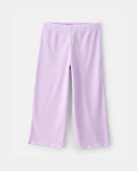 Toddler Girl Moon Rib Loose Fit 2-Piece Pajama Set - Purple